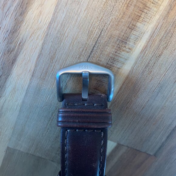 Fossil Silver Grant Chronograph Brown Leather Men's Watch - Picture 5 of 6